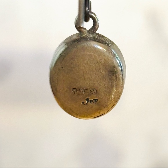 Vintage Sterling Silver 925 Preserved Flower Dangly Earrings - Picture 6 of 7